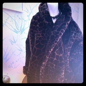 Leopard Vegan Oversized Fur Jacket